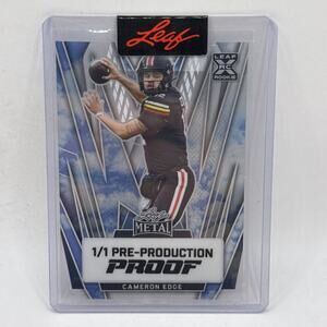 2024 Leaf Metal Football Cameron Edge 1/1 Pre-Production Blue Clouds NFL Card